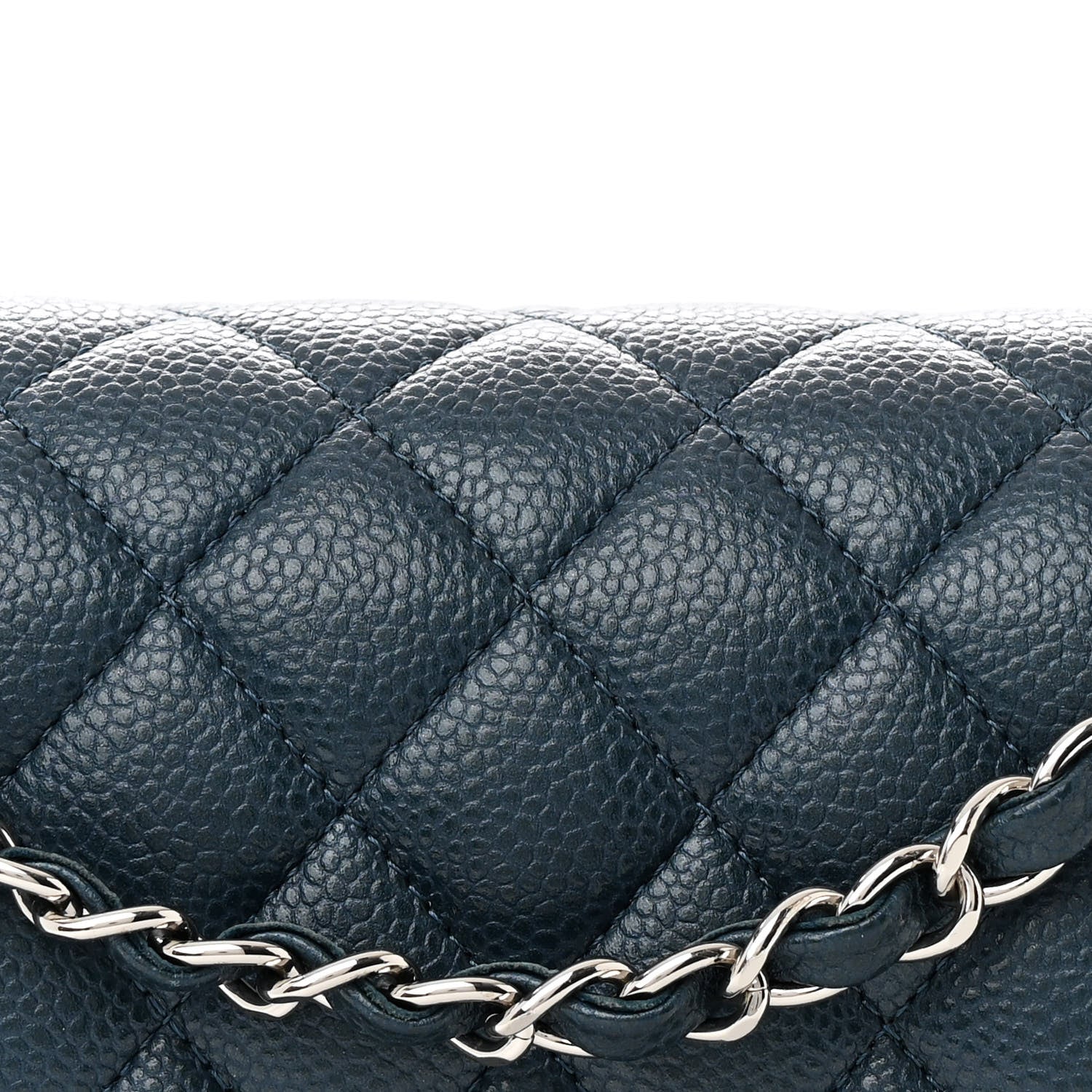 Chanel Pearly Caviar Quilted Medium Double Flap Blue 8 of 12