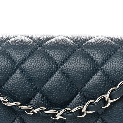 Chanel Pearly Caviar Quilted Medium Double Flap Blue 8 of 12