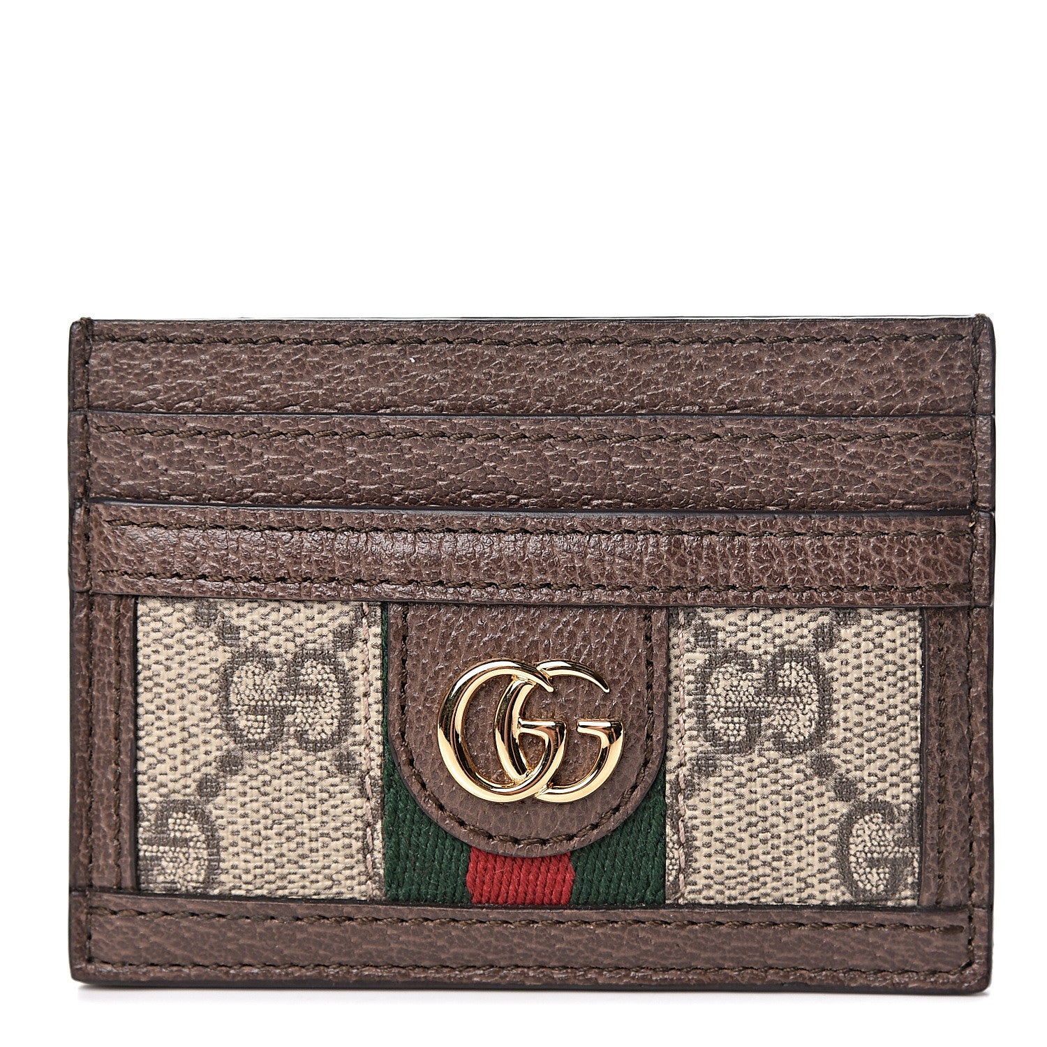 Gucci GG Supreme Monogram Ophidia Card Holder Brown 1 of 7