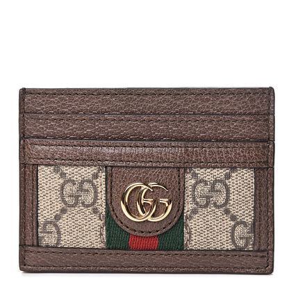 Gucci GG Supreme Monogram Ophidia Card Holder Brown 1 of 7
