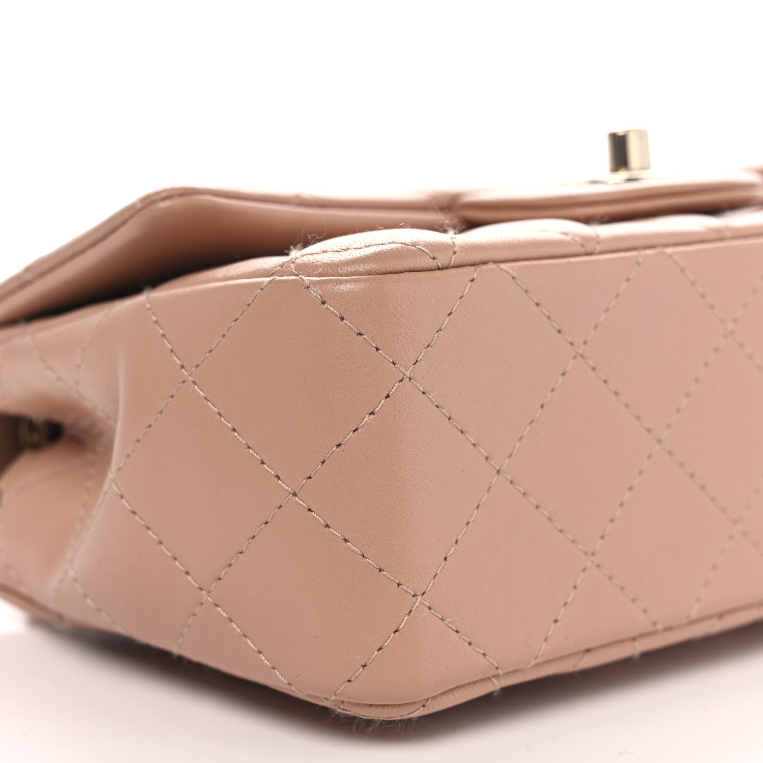 Chanel Lambskin Quilted Mini Rectangular Flap Beige 8 of 10