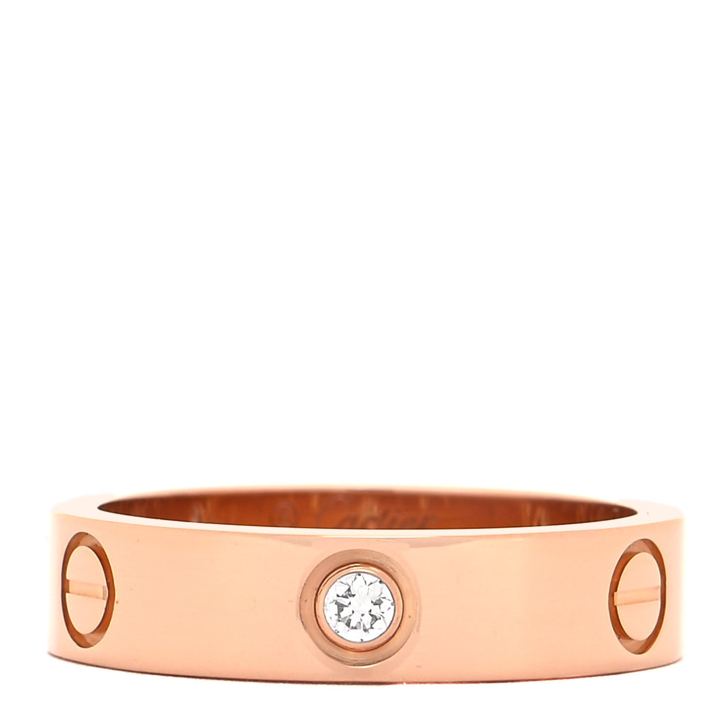 Cartier 18K Pink Gold 3 Diamond 5.5mm LOVE Ring 61 9.5 1 of 5