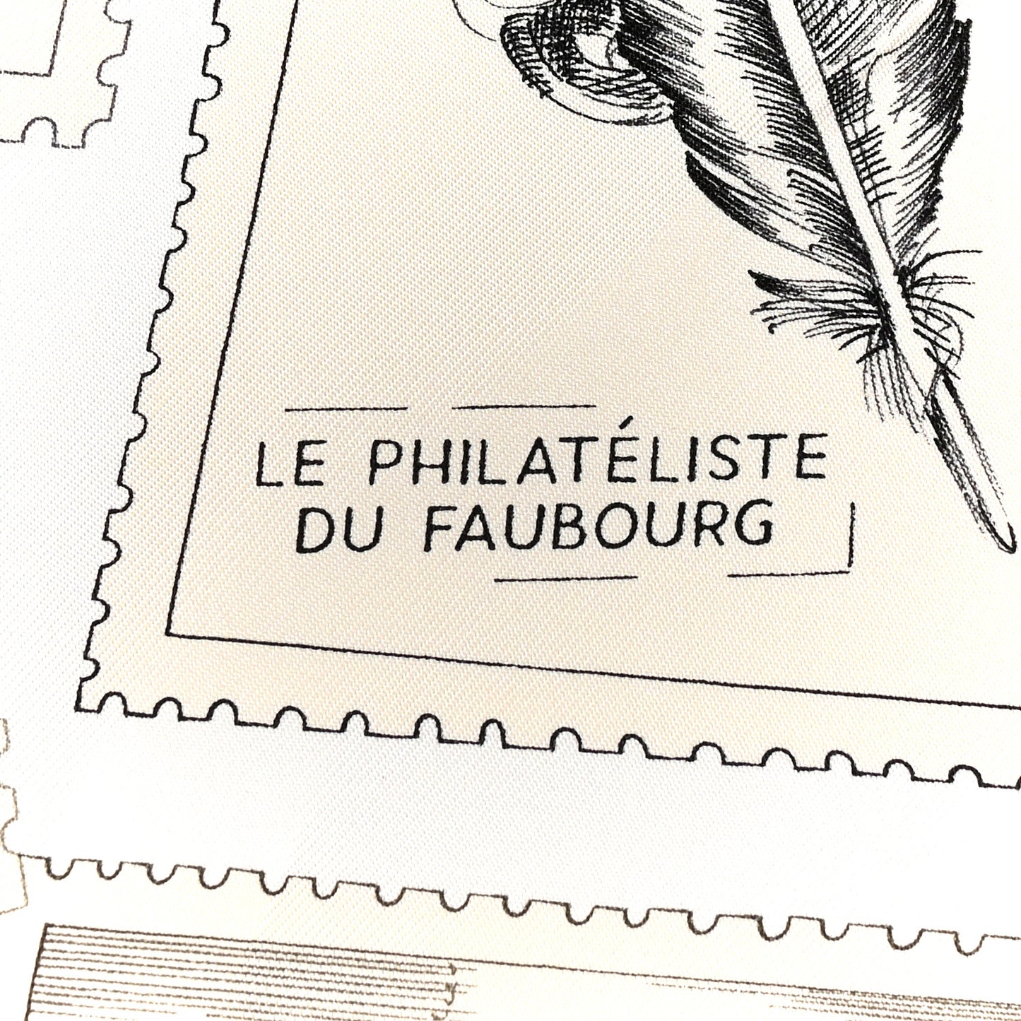 Silk Le Philateliste Du Faubourg Scarf 90 Gris Parchemin White