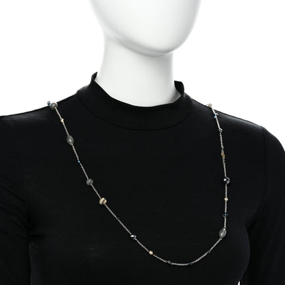 David Yurman Sterling Silver 18K Yellow Gold Labradorite Hematine Blue Topaz Elements Chain Necklace 2 of 4