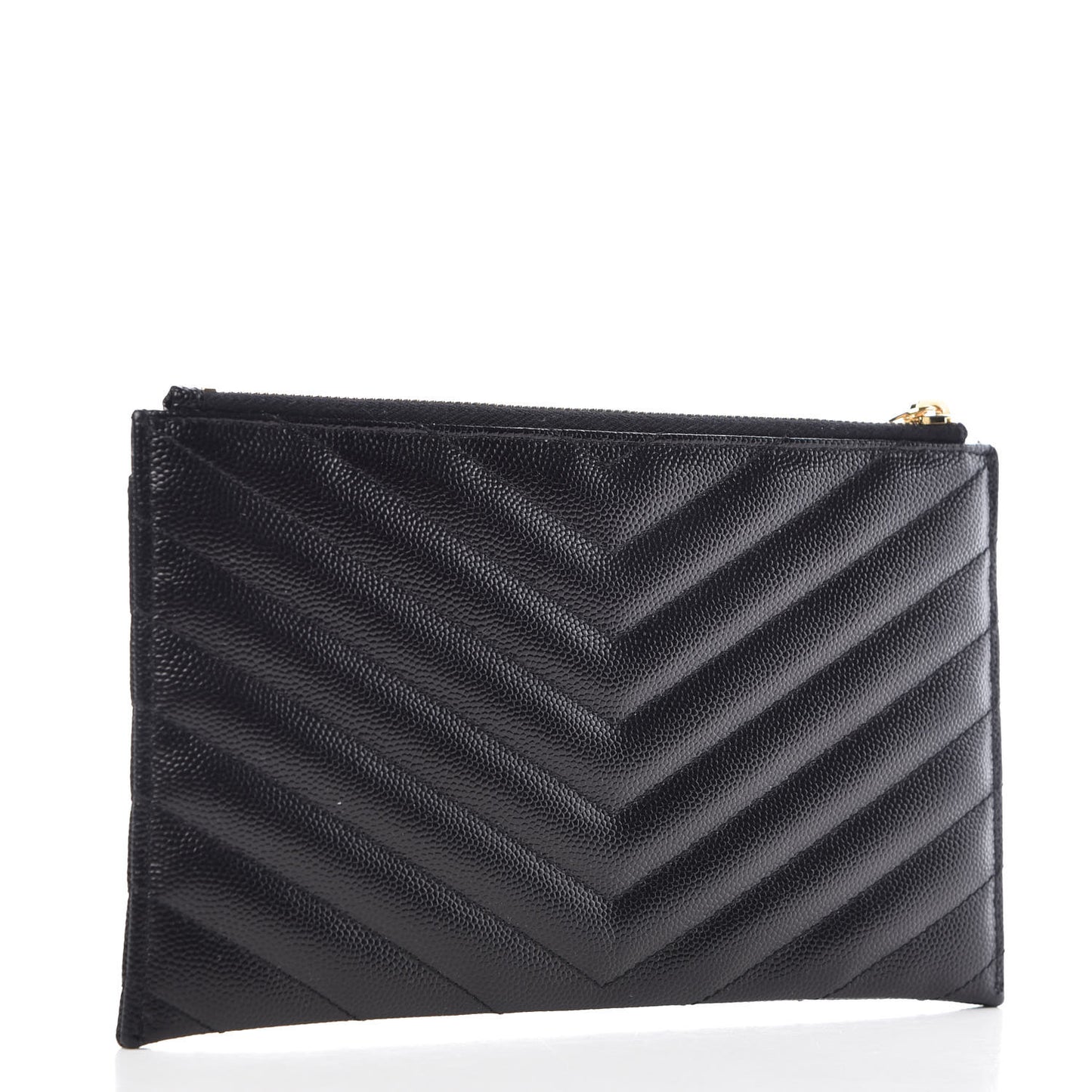 Grain De Poudre Chevron Monogram Bill Pouch Black