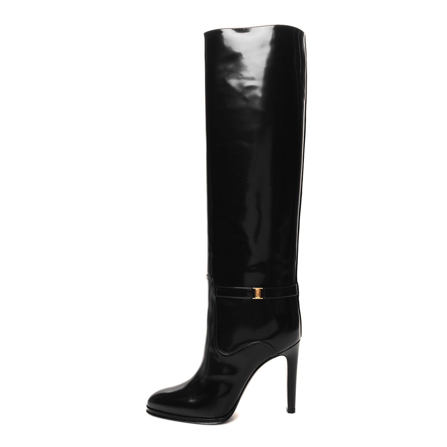 Saint Laurent Patent Calfskin Diane 100 Boots 39 Black 1 of 8