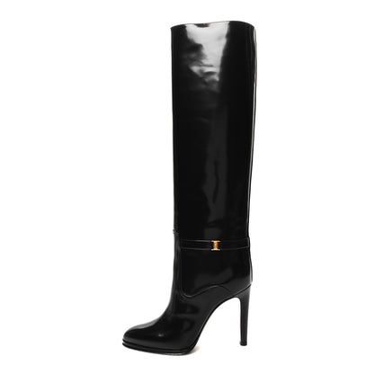 Saint Laurent Patent Calfskin Diane 100 Boots 39 Black 1 of 8