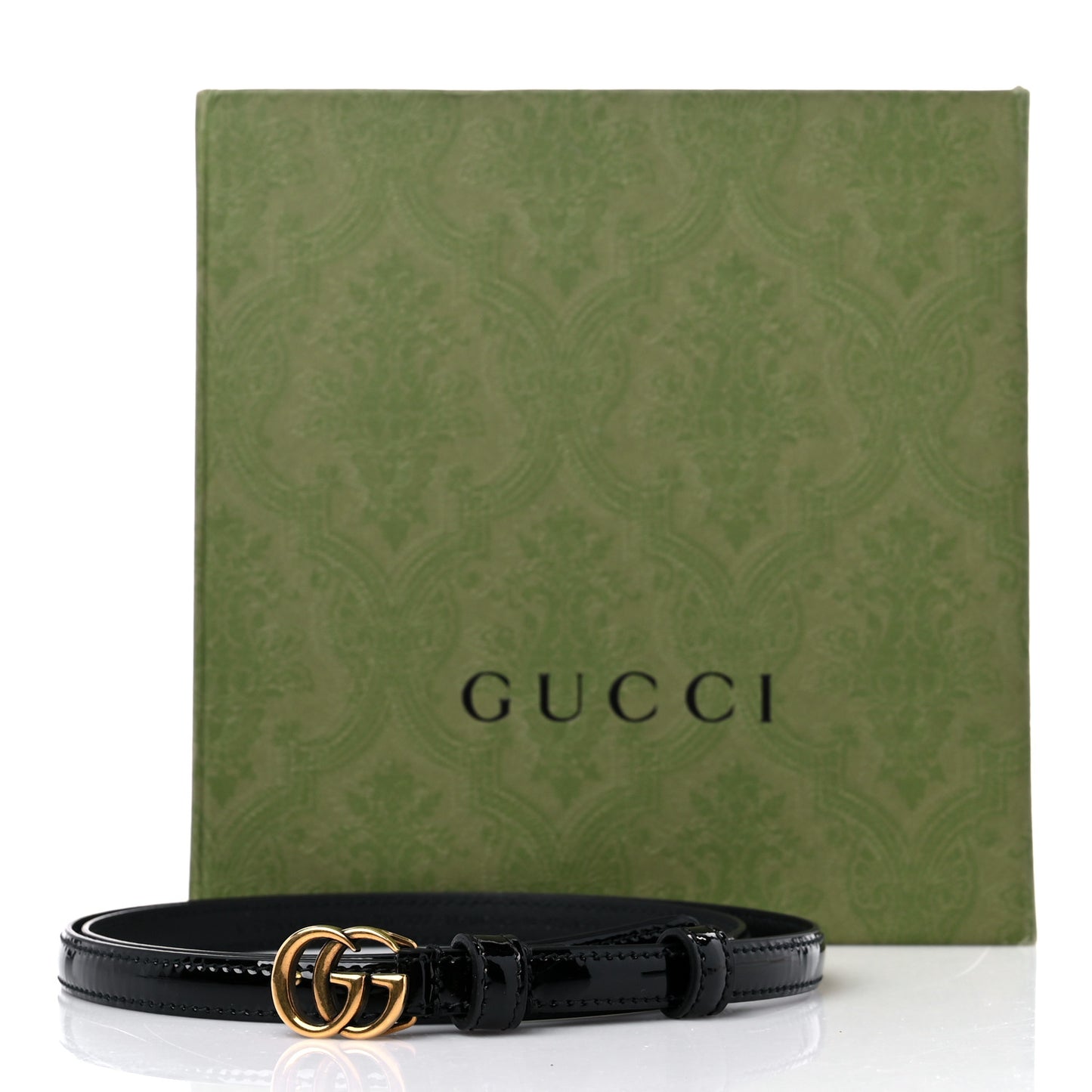 Patent Double G Thin Belt 85 34 Black