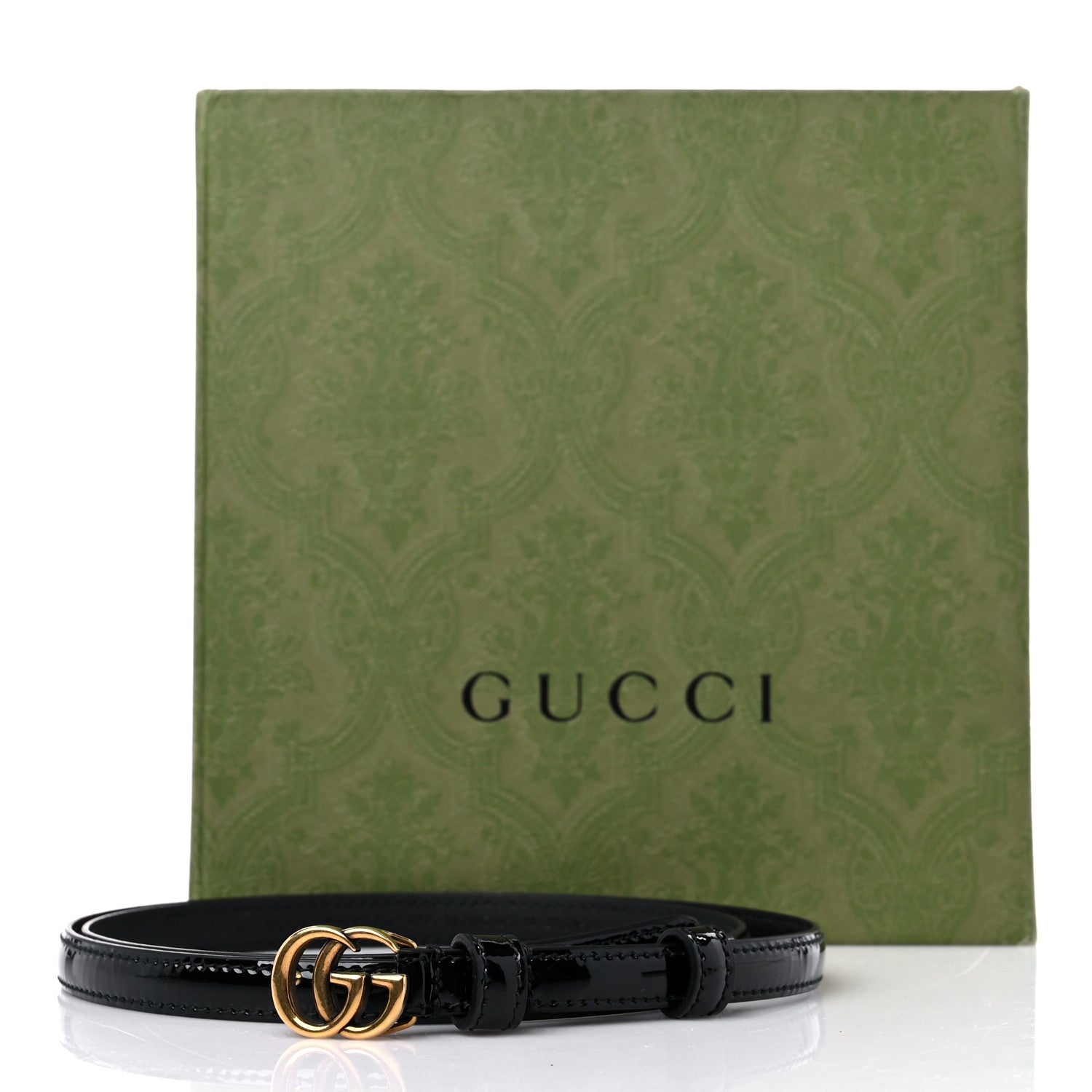 Gucci Patent Double G Thin Belt 85 34 Black 4 of 4