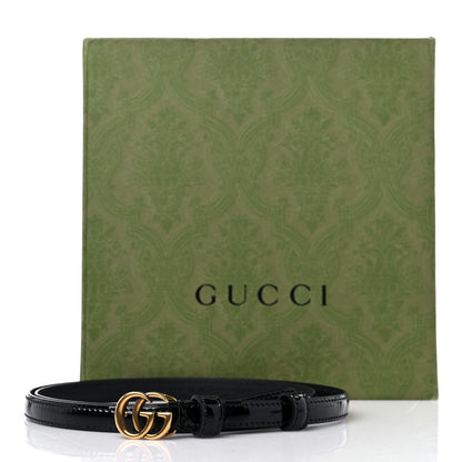 Gucci Patent Double G Thin Belt 85 34 Black 4 of 4