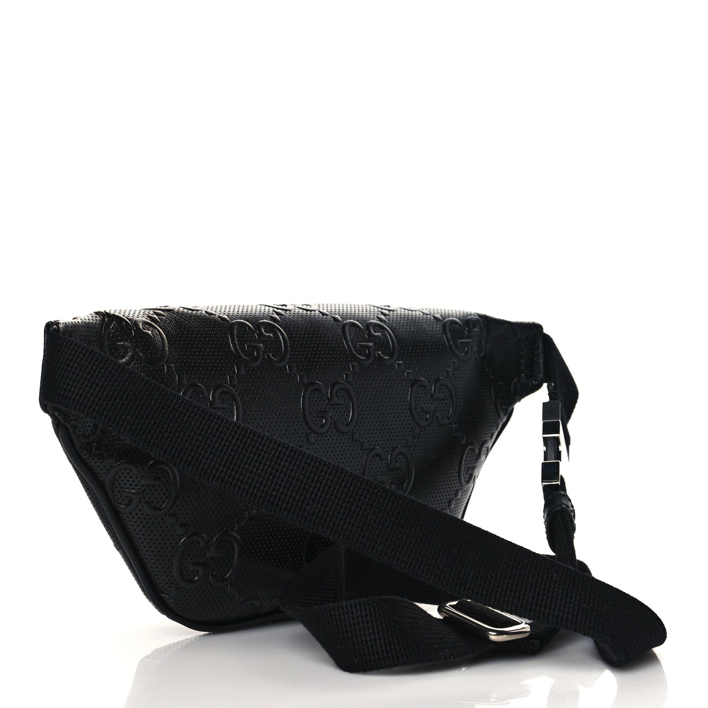 Calfskin GG Tennis Embossed Belt Bag Black