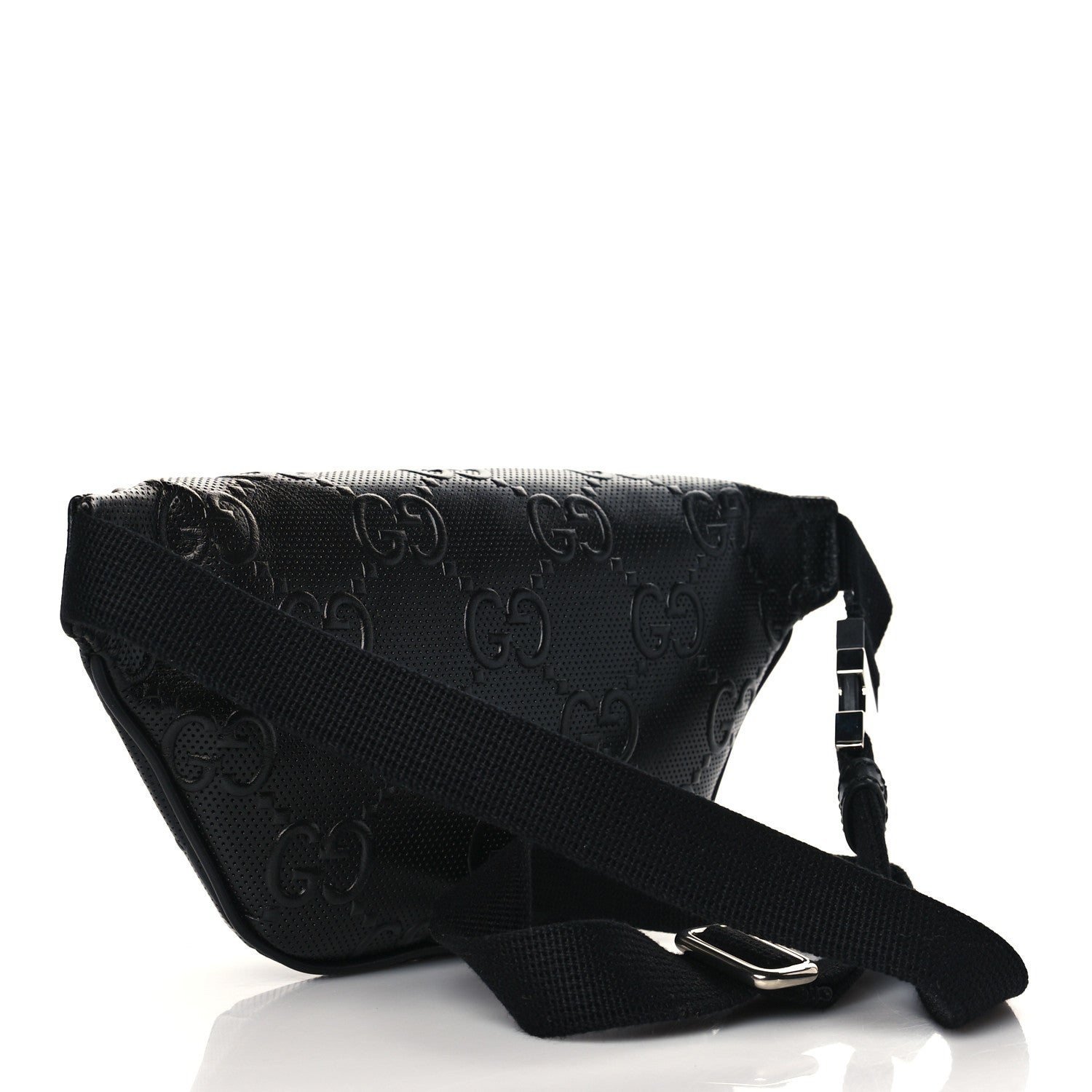 Gucci Calfskin GG Tennis Embossed Belt Bag Black 2 of 9