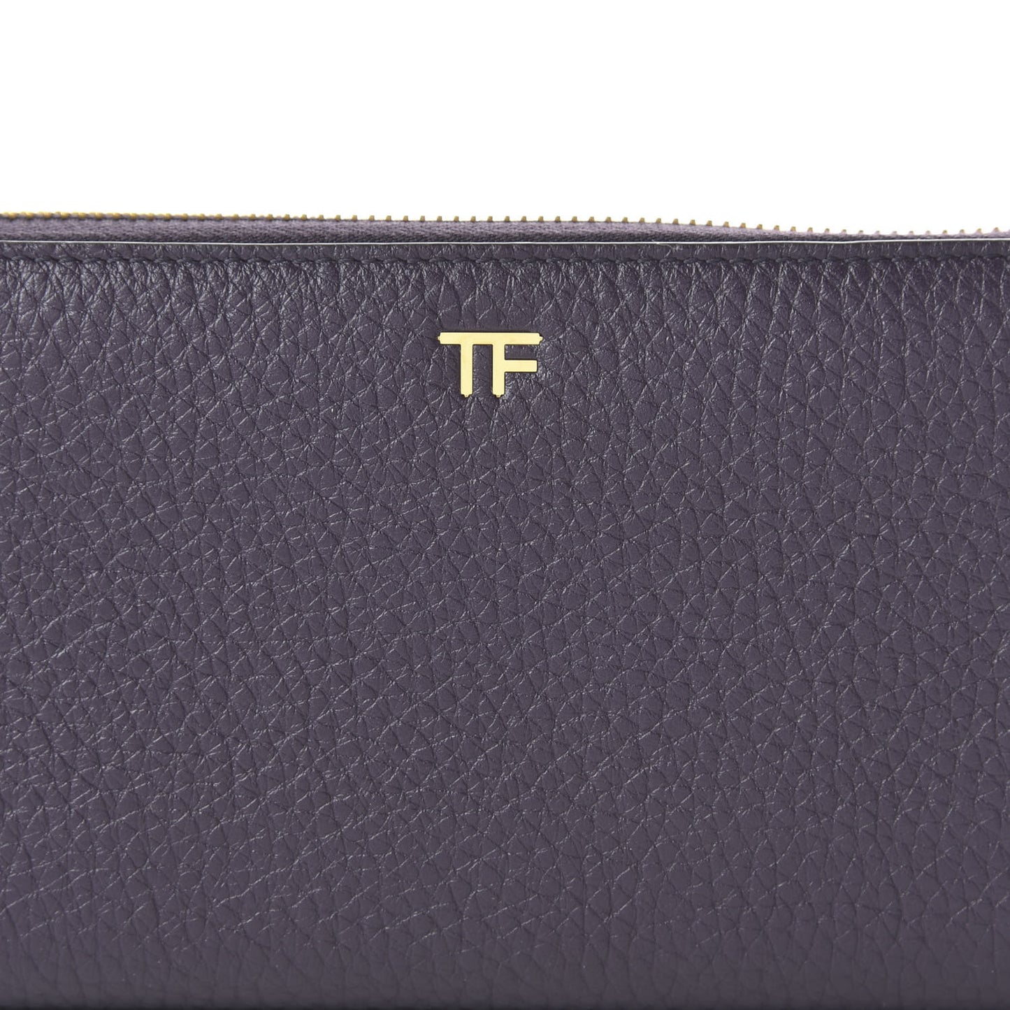 Grained Calfskin TF Zip Around Wallet Dark Purple