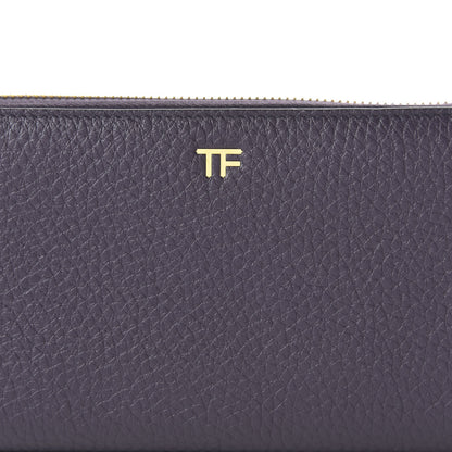 Tom Ford Grained Calfskin TF Zip Around Wallet Dark Purple 9 of 9