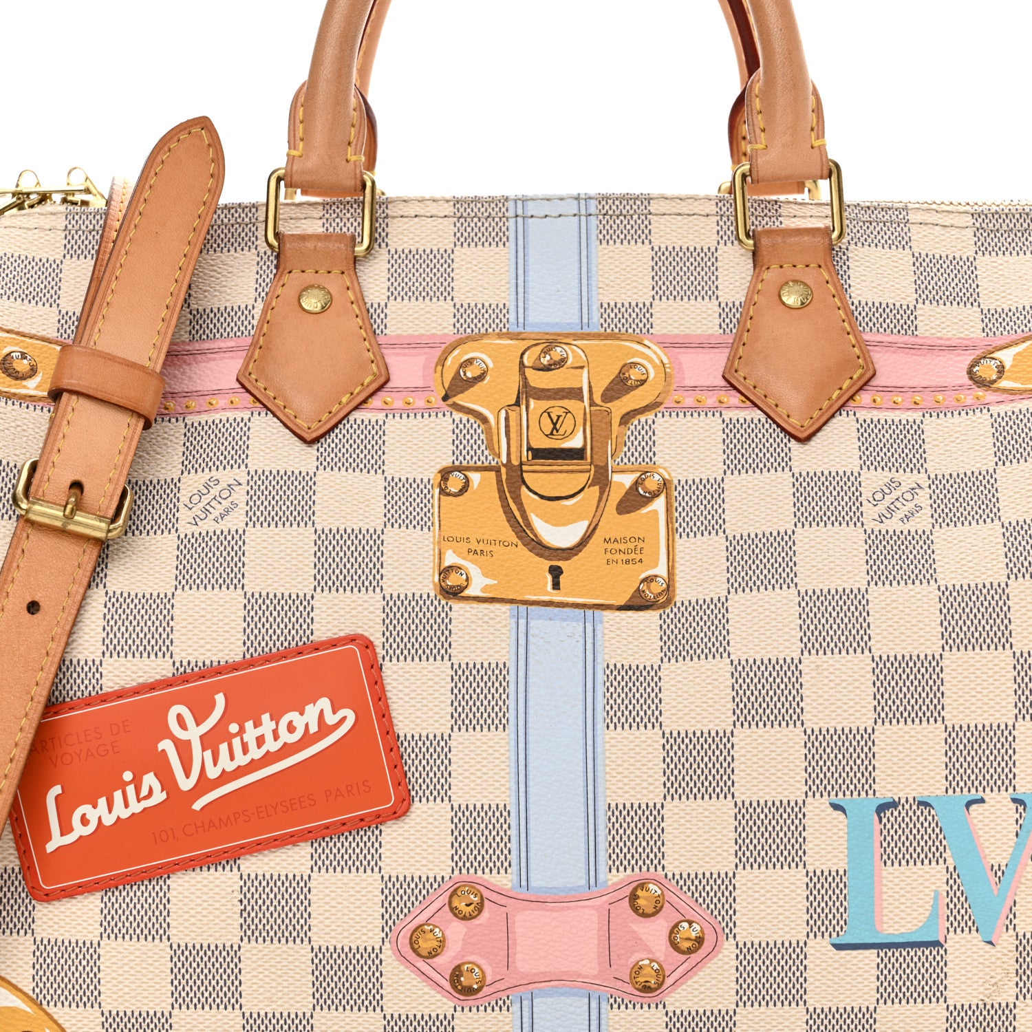 Louis Vuitton Damier Azur Summer Trunks Speedy Bandouliere 30 8 of 24
