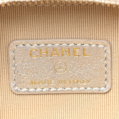 Chanel Gradient Metallic Lambskin Quilted Like A Wallet Clutch With Chain Gold Pink 6 of 9