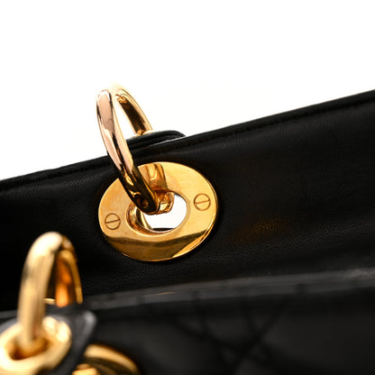 Christian Dior Lambskin Cannage Medium Lady Dior Black 11 of 12