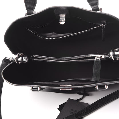 MCM Calfskin Ottomar Monogram Large Essential Tote Black 6 of 8