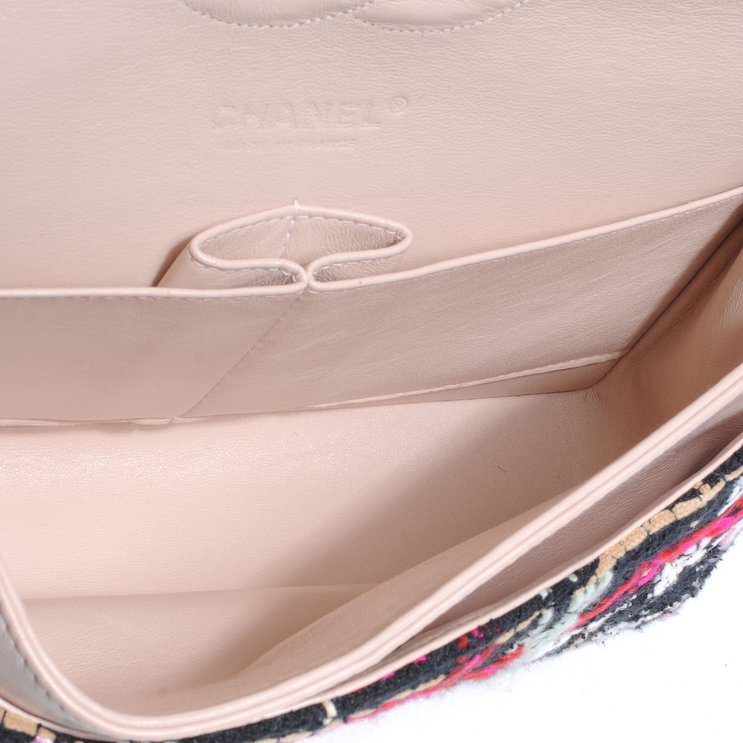 Chanel Tweed Medium Double Flap Black Pink 6 of 7