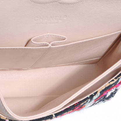 Chanel Tweed Medium Double Flap Black Pink 6 of 7