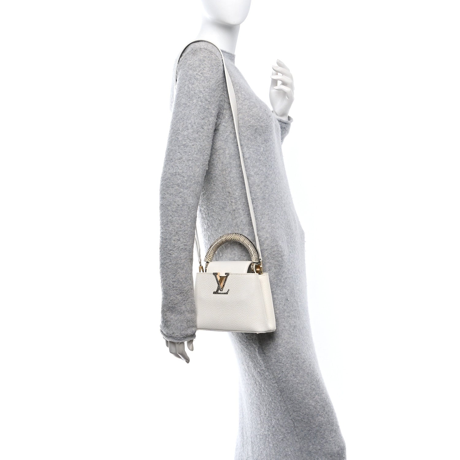 Louis Vuitton Taurillon Ayers Capucines Mini White Snow White 2 of 10