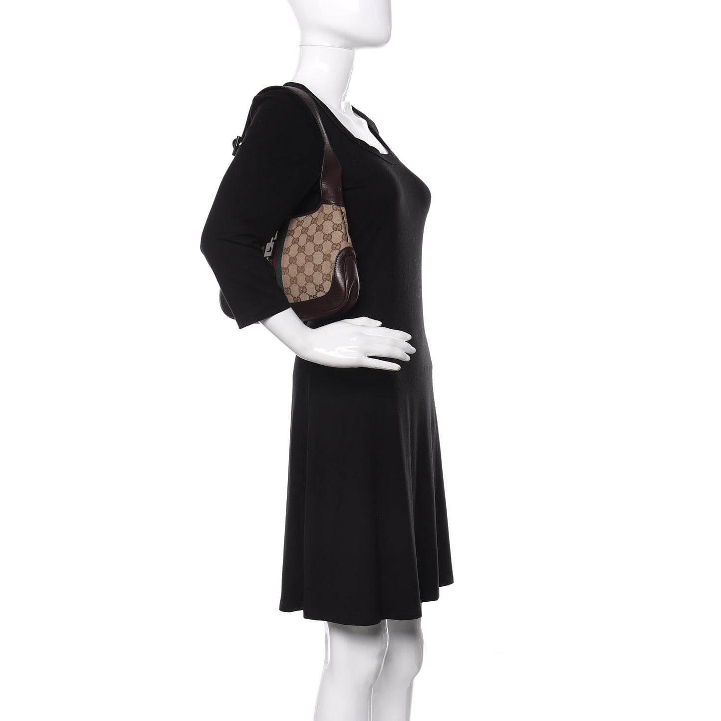 Monogram Web Small Jackie O Hobo Dark Brown