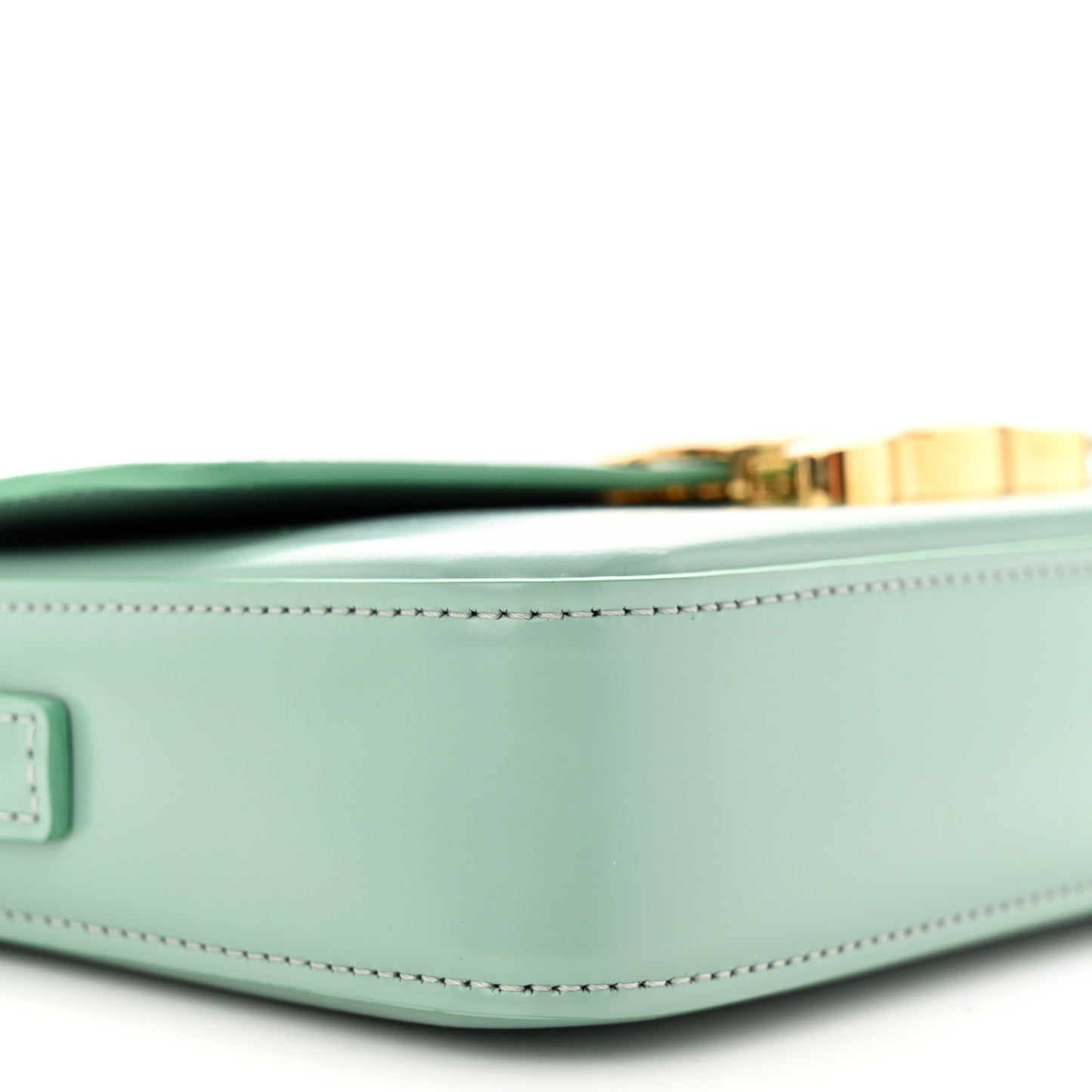 Shiny Calfskin Triomphe Shoulder Bag Celadon