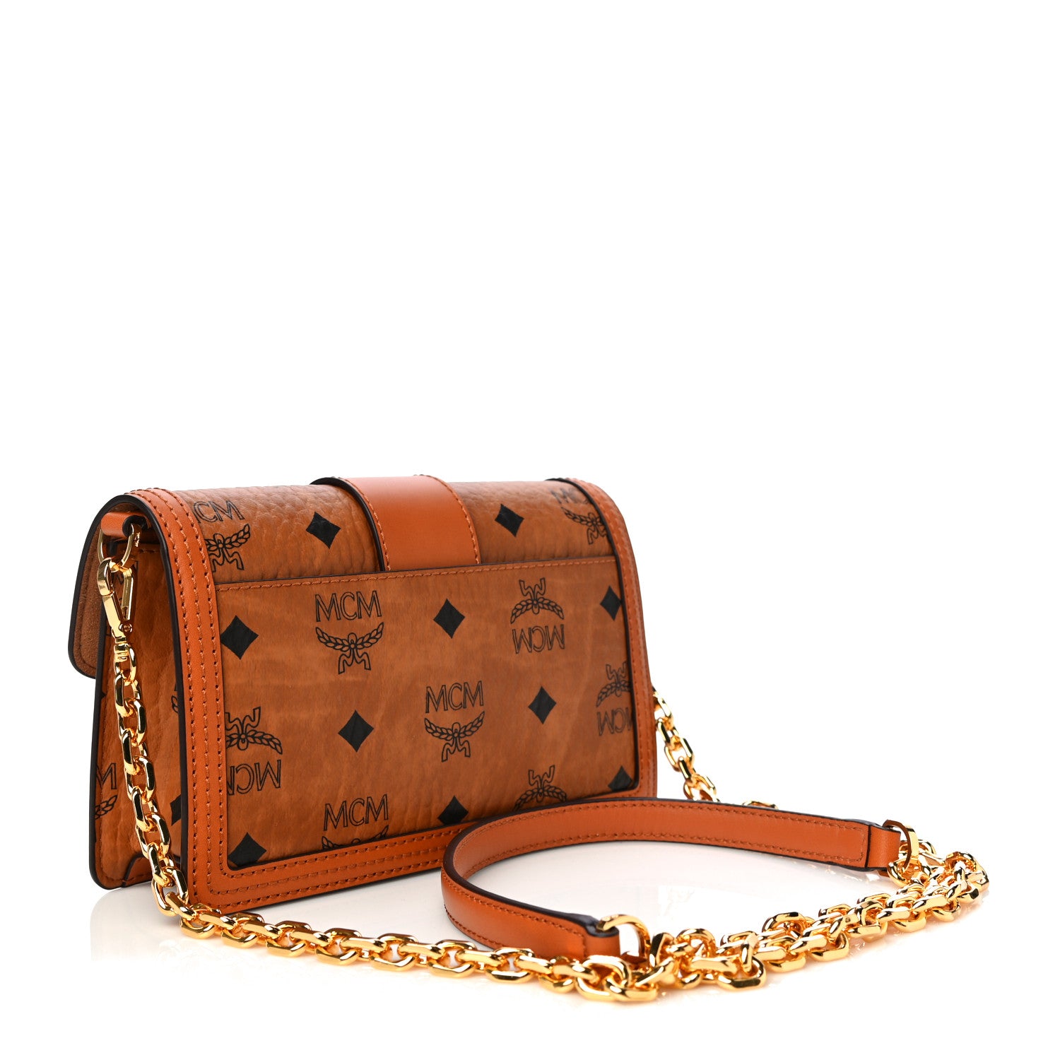 MCM Visetos Mini Gretl Crossbody Cognac 3 of 10