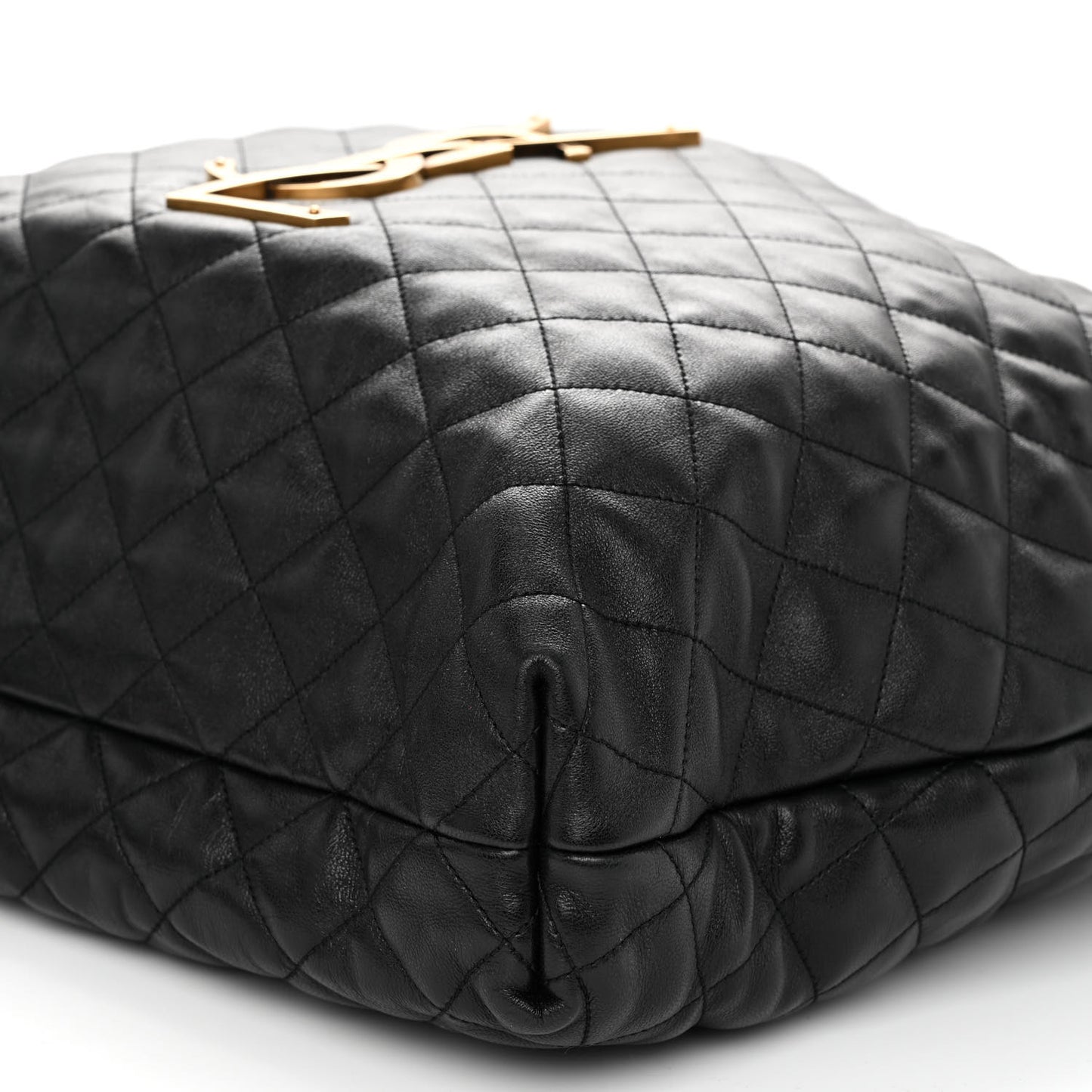 Lambskin Quilted Maxi Icare Shopping Tote Black