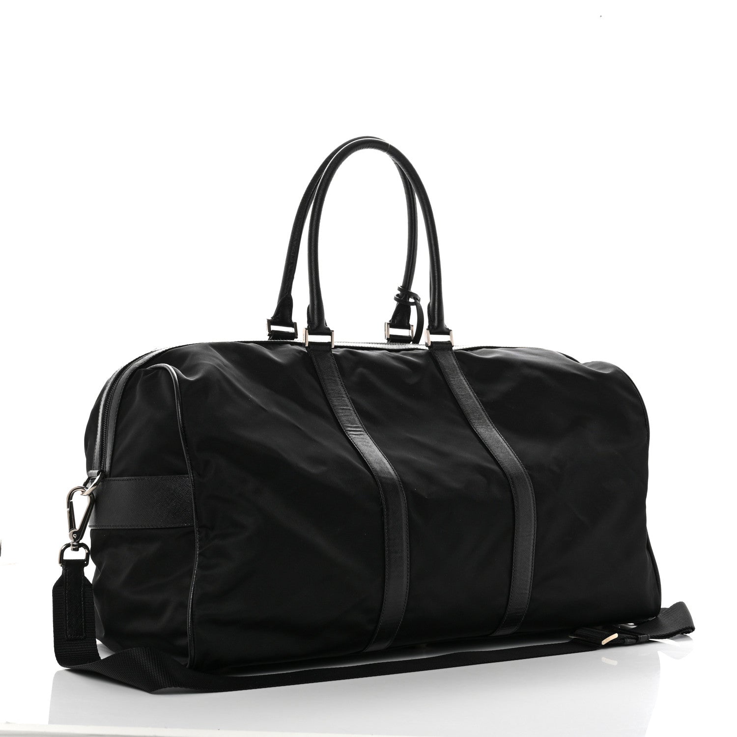 Prada Tessuto Nylon Saffiano Viaggio Duffle Black 3 of 10