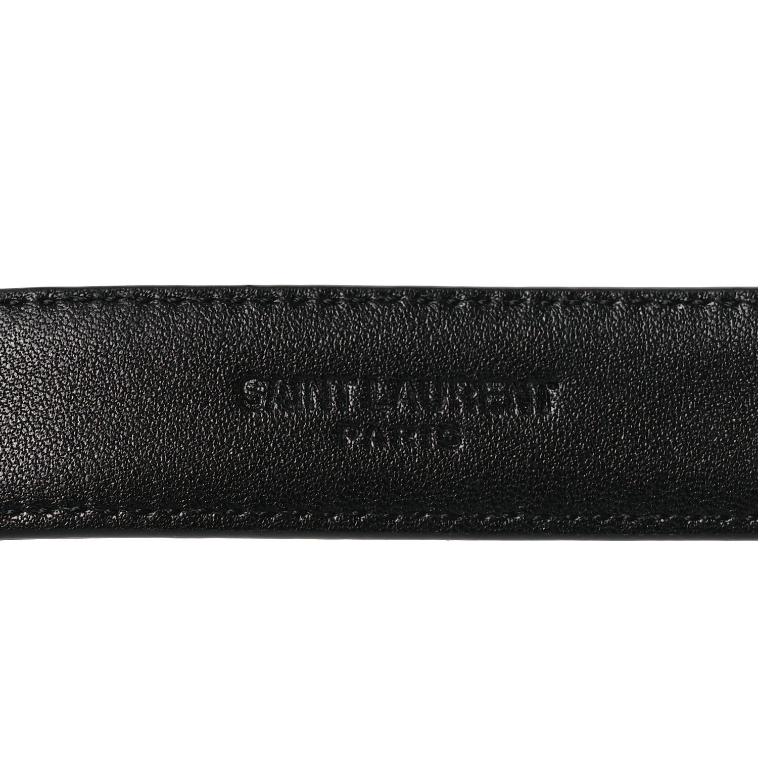Saint Laurent Smooth Calfskin Monogram Narrow Square Buckle Belt 70 28 Black 5 of 6