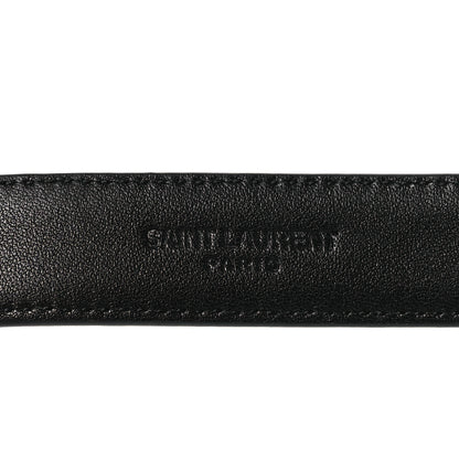 Saint Laurent Smooth Calfskin Monogram Narrow Square Buckle Belt 70 28 Black 5 of 6