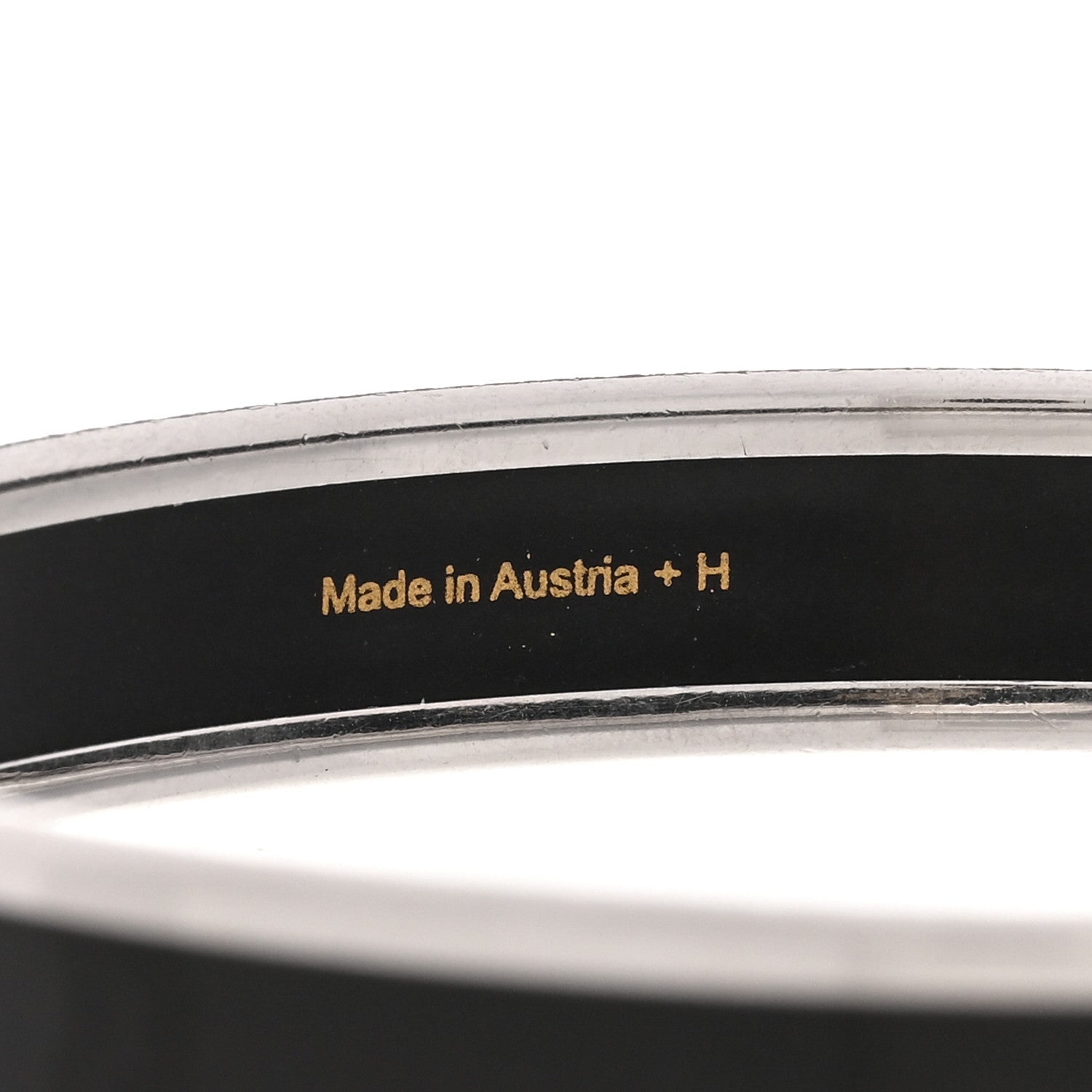 Hermes Enamel Printed Narrow Caleche Bracelet Black 5 of 5