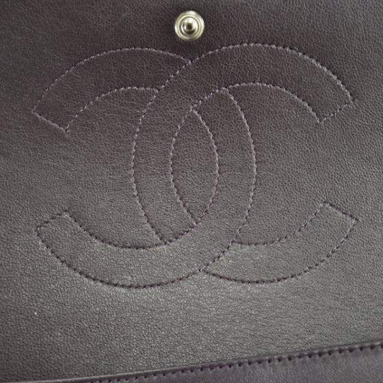 Chanel Lambskin Quilted Maxi Double Flap Plum 7 of 13