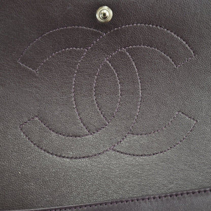 Chanel Lambskin Quilted Maxi Double Flap Plum 7 of 13