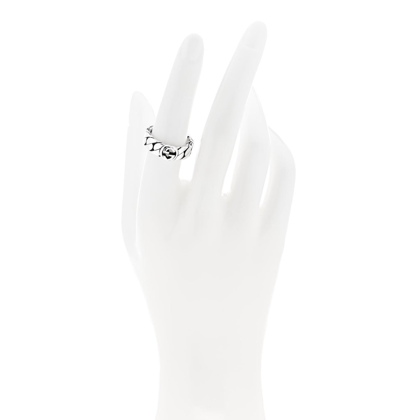 Sterling Silver Interlocking G Chainlink Band Ring 54 7