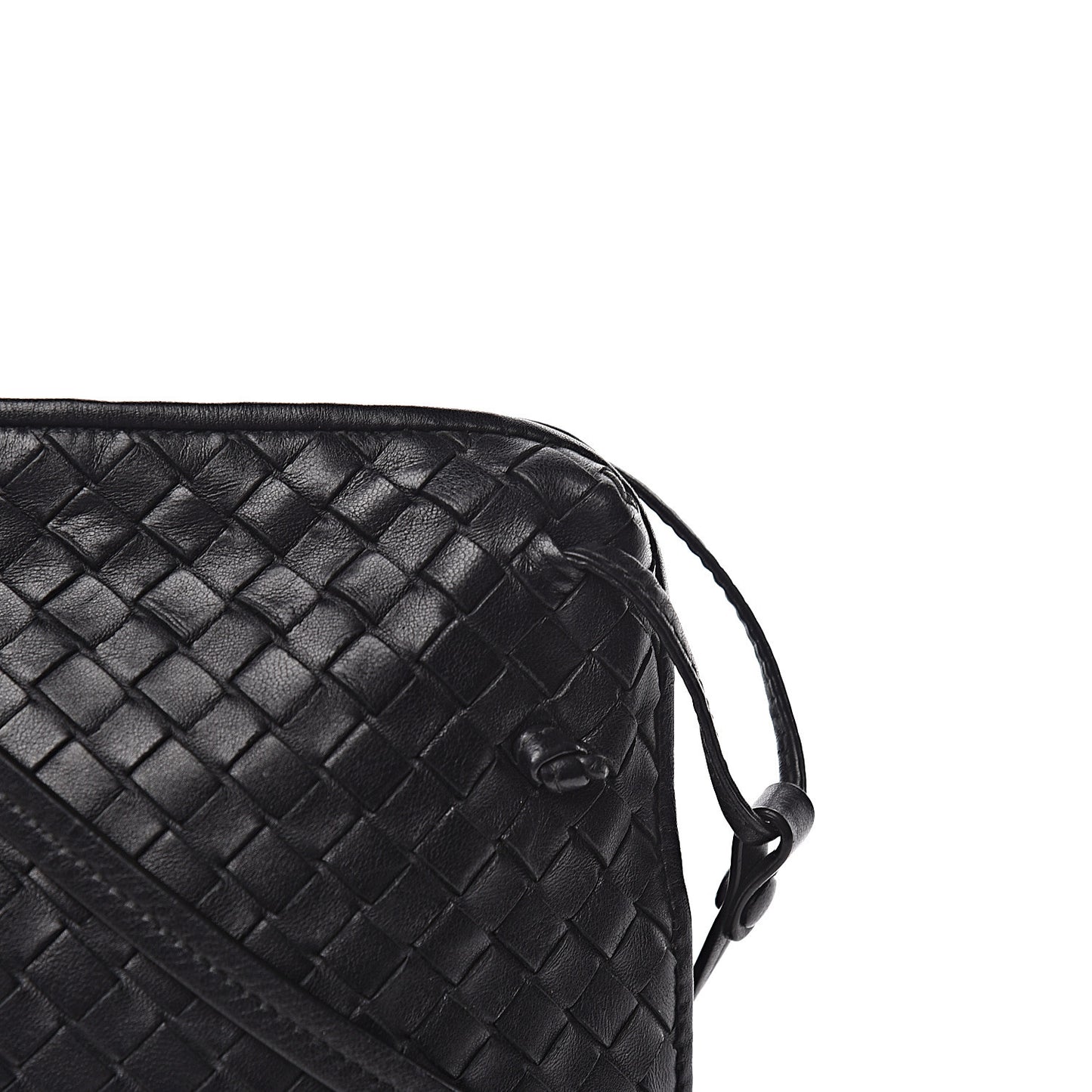 Nappa Intrecciato Pillow Crossbody Messenger Black