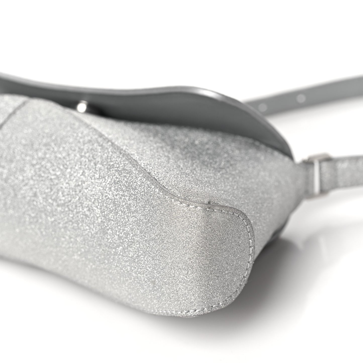 Sparkling Fabric Small XX Flap Stretch Bag Silver