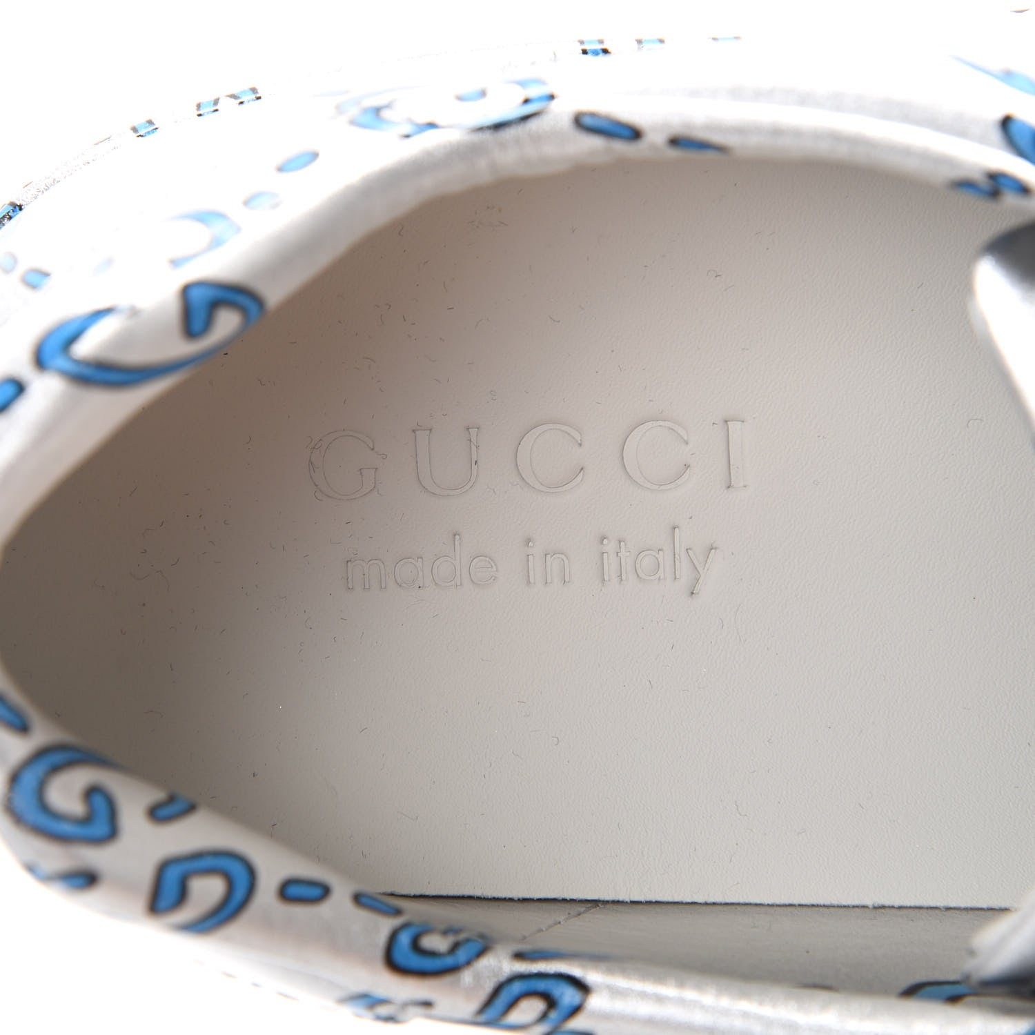 Gucci Miro Rubber Wax GucciGhost Print Mens New Ace Sneakers 8.5 Silver 7 of 8