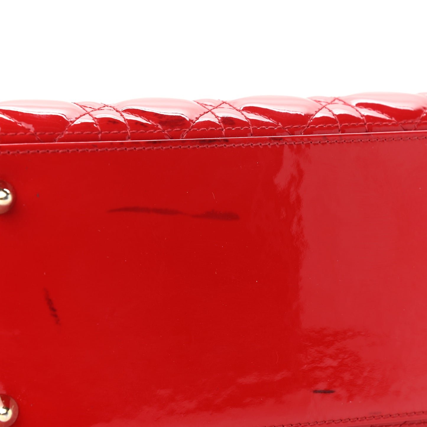 Patent Cannage Medium Lady Dior Red