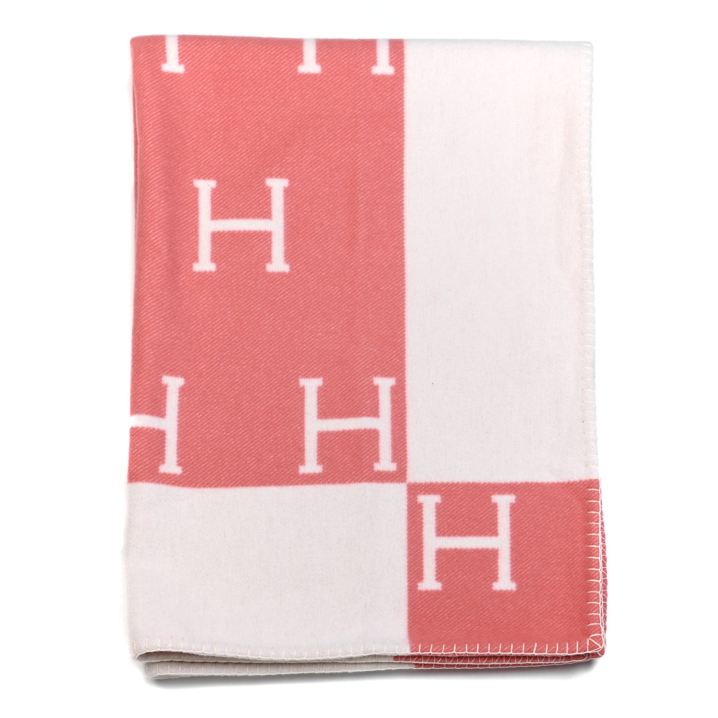Wool Cashmere Avalon Baby Blanket Rose Airelle White