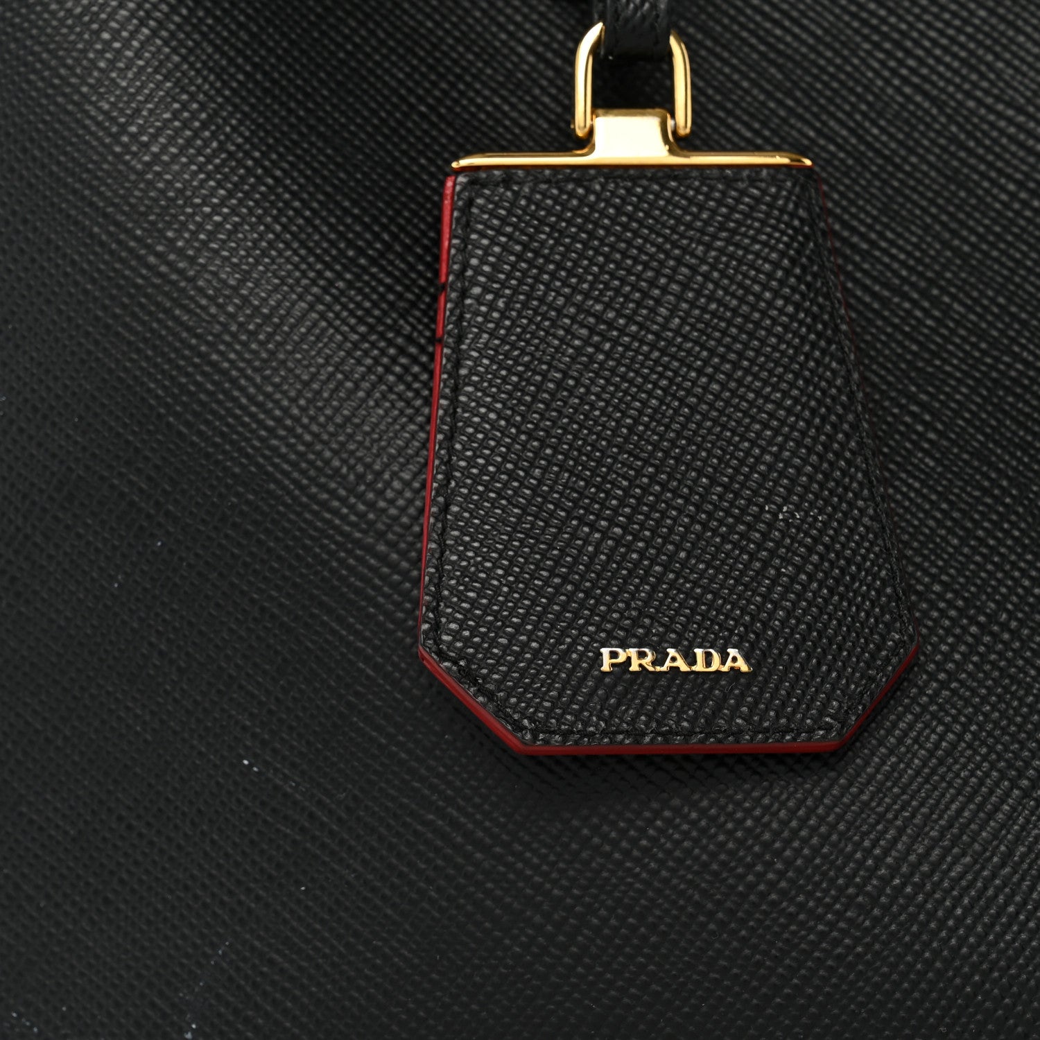 Prada Saffiano Cuir Large Double Bag Black Fuoco 13 of 14