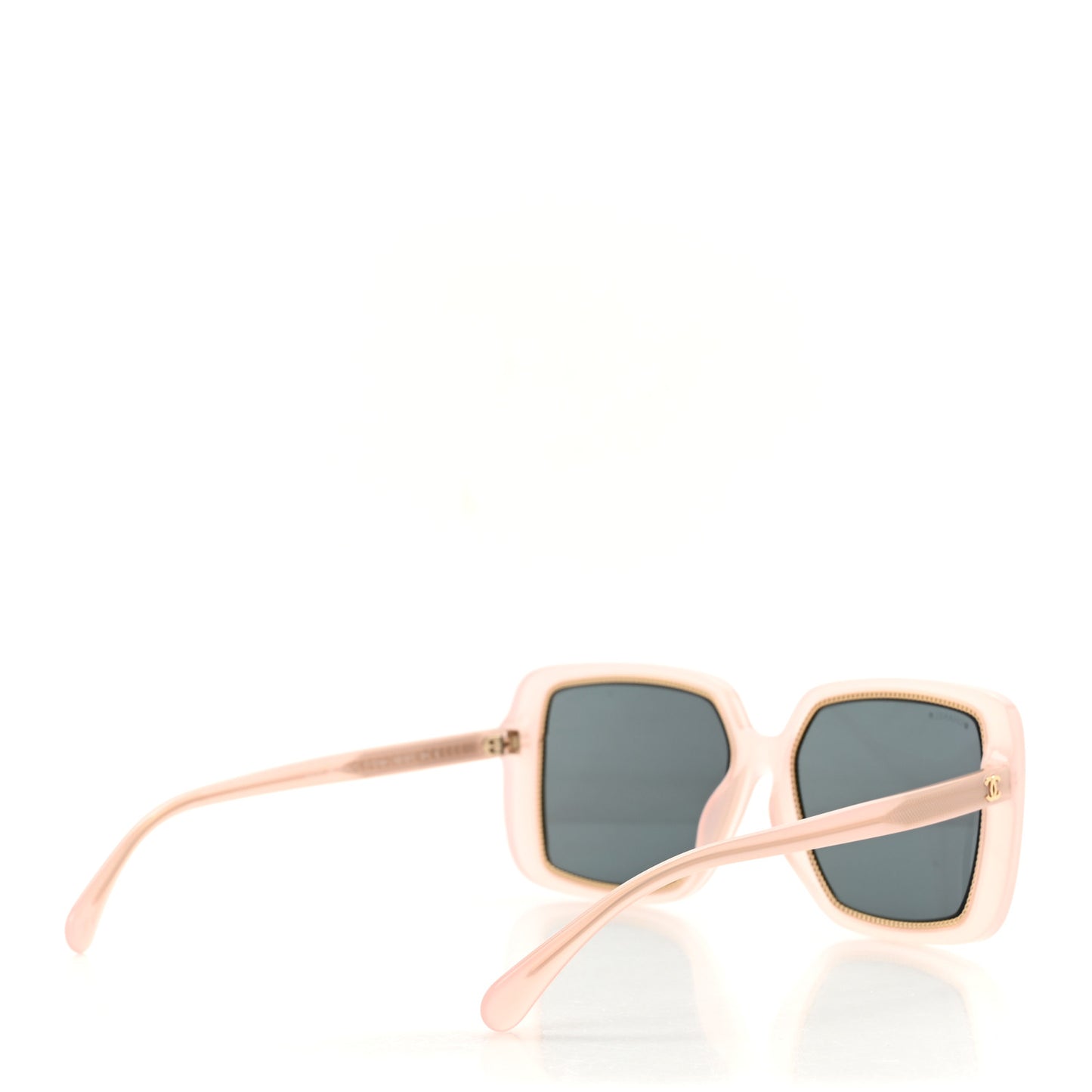 Acetate Chain Square Sunglasses 71709A Pale Pink