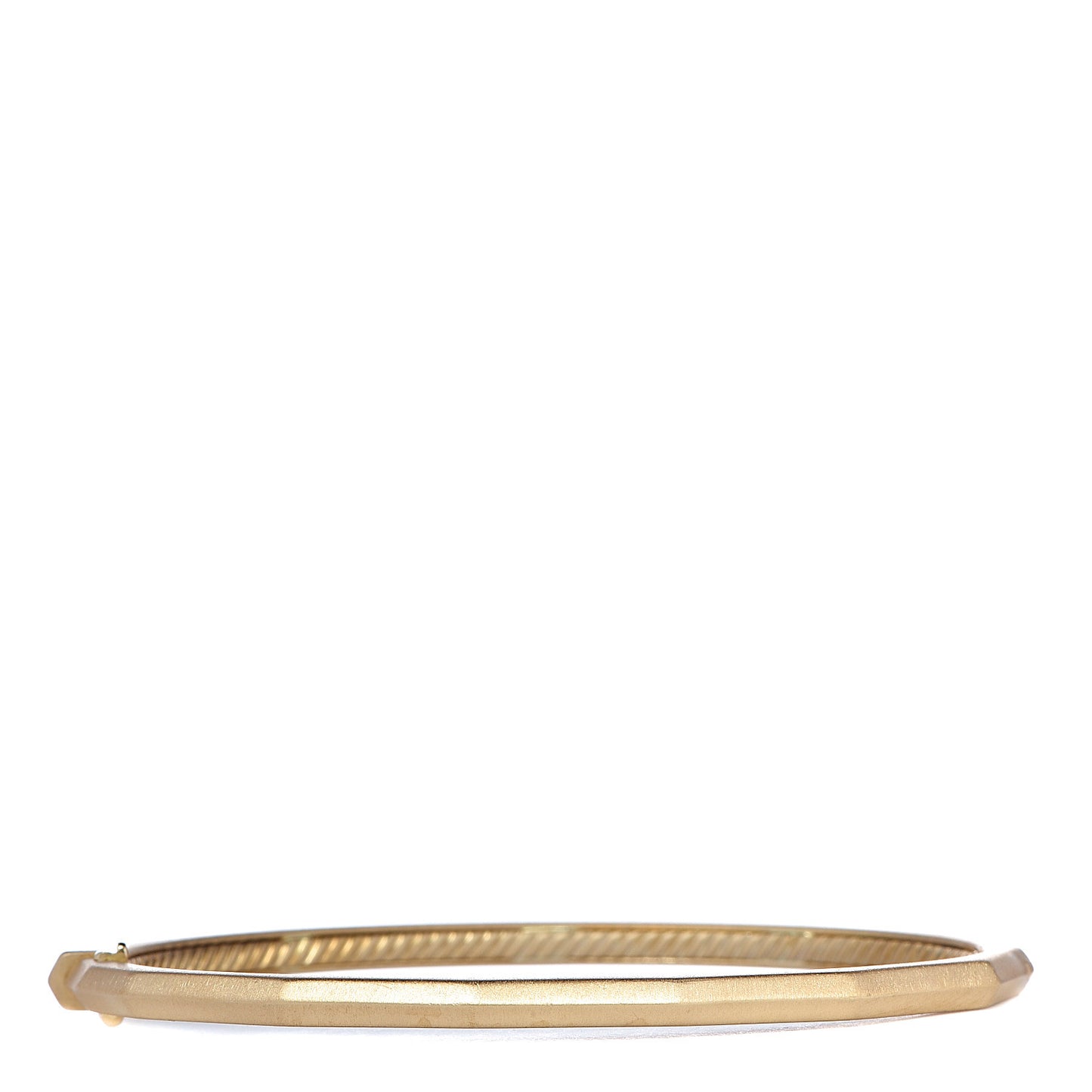 18K Yellow Gold 3mm Single Row Stax Faceted Bangle Bracelet