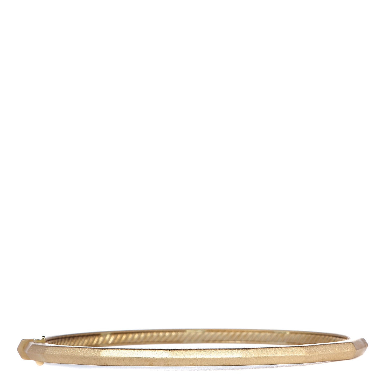David Yurman 18K Yellow Gold 3mm Single Row Stax Faceted Bangle Bracelet 1 of 4