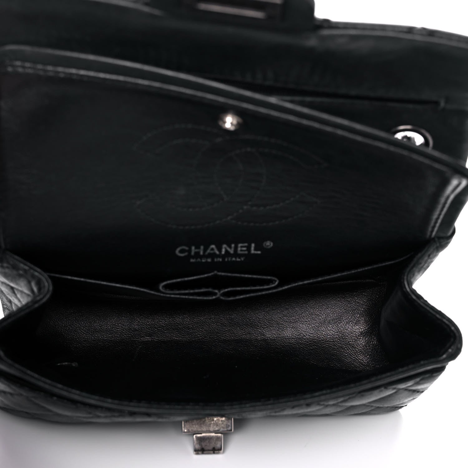 Chanel Iridescent Calfskin Quilted 2.55 Reissue 224 Flap Black 4 of 17