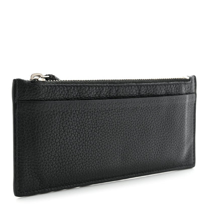 Saint Laurent Grained Calfskin 5 Fragments Zip Pouch Card Holder Black 3 of 10