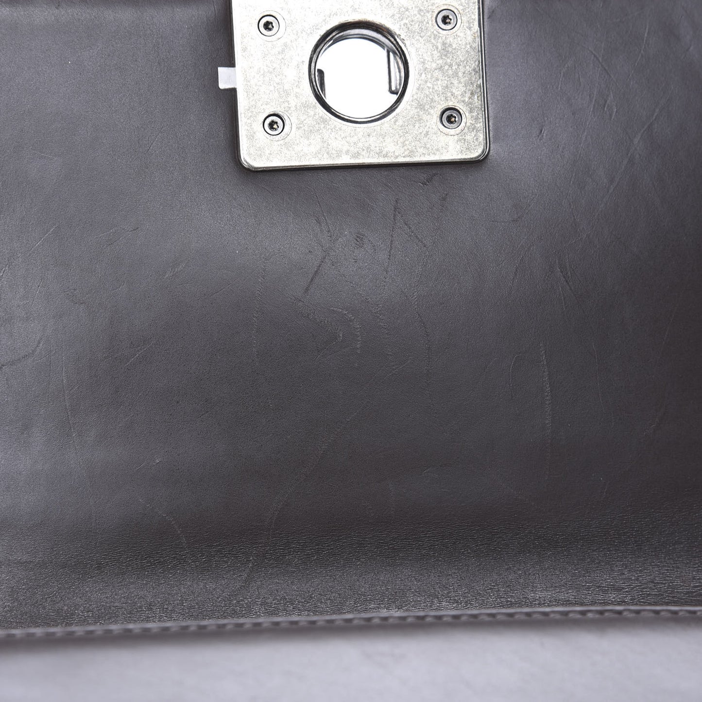 Glazed Calfskin Small Boy Flap Black Brown