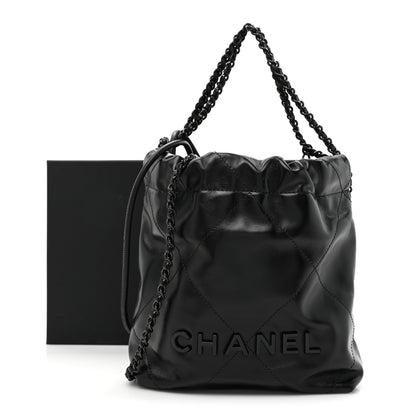 Chanel Shiny Calfskin Quilted Mini Chanel 22 So Black 10 of 10