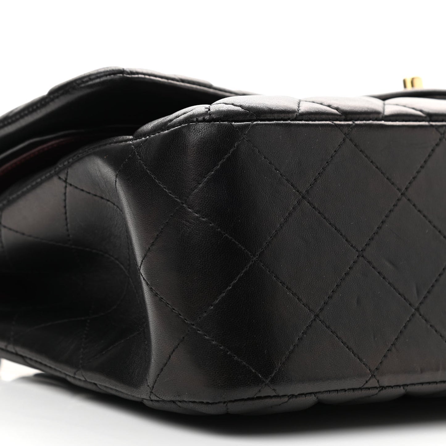 Lambskin Quilted Jumbo Double Flap Black
